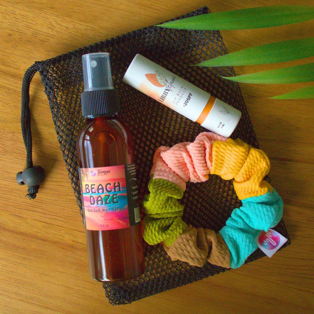 BEACH BAG #1 ( Beach Daze Spray/Spf Balm/Colorblock Scrunchie) (9989189271869)